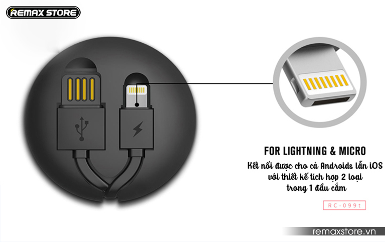 Cáp sạc Lightning & Micro USB Remax RC-099t (4)