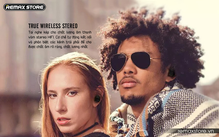 chi tiết tai nghe 1 bộ 2 tai nghe Bluetooth Remax TWS-2 chất lượng âm thanh cực tốt
