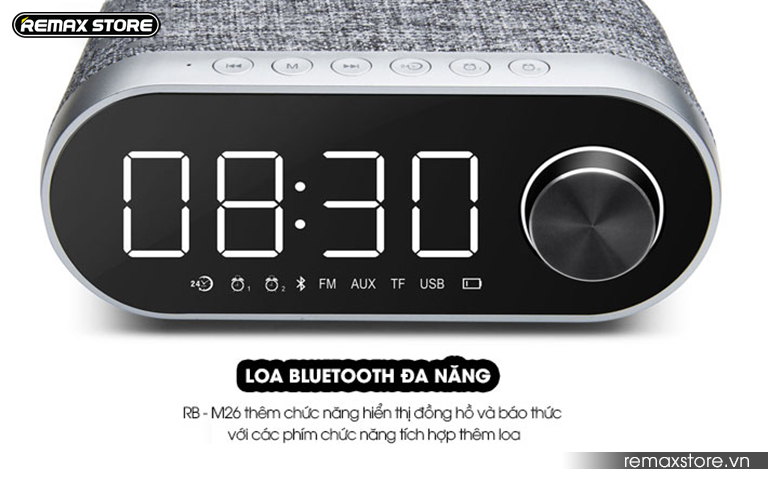 Loa Bluetooth kiêm đồng hồ báo thức Remax RB-M26 - Ảnh 4
