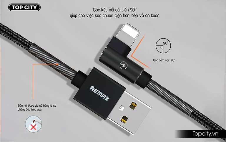 Cáp sạc vải quấn lò xo 2 đầu Micro USB Remax RC-119m 