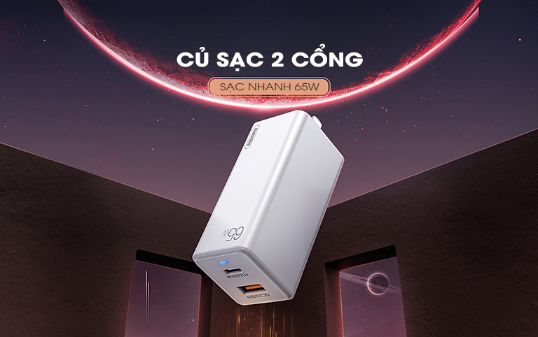 Củ sạc nhanh 2 cổng 65W Remax RP-U50