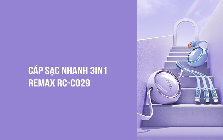 Cáp sạc nhanh 3in1 66W Remax RC-C029