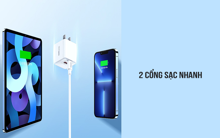 Củ sạc nhanh 2 cổng 33W Remax RP-U25 