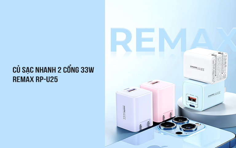 Củ sạc nhanh 2 cổng 33W Remax RP-U25 