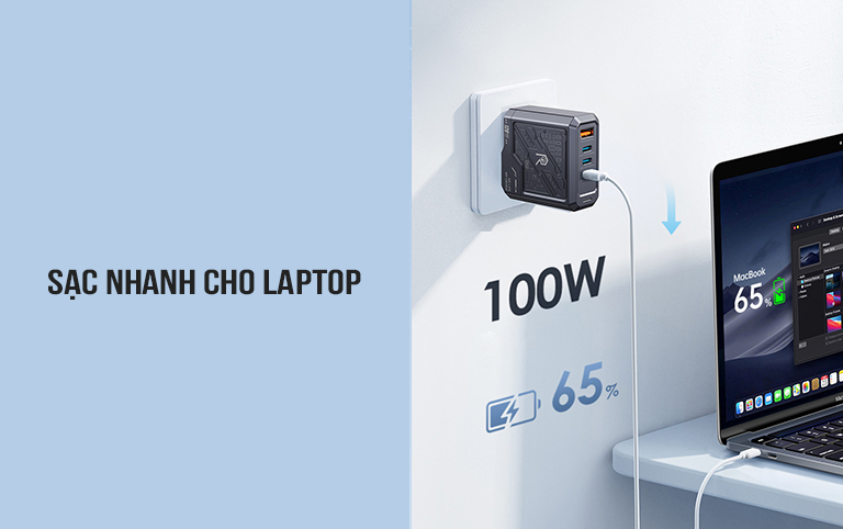 Củ sạc nhanh GaN 4 cổng 120W Remax RP-U107