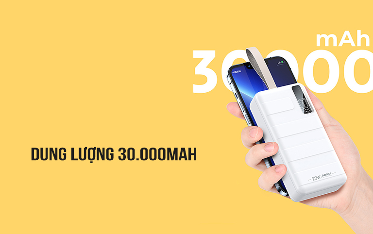 Pin sạc dự phòng 30000mAh 20W PD QC Remax RPP-506 