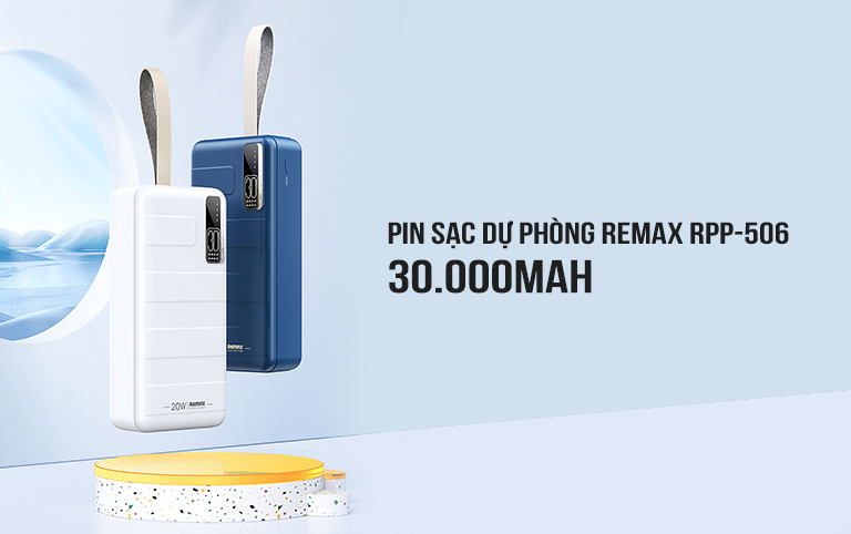 Pin sạc dự phòng 30000mAh 20W PD QC Remax RPP-506 