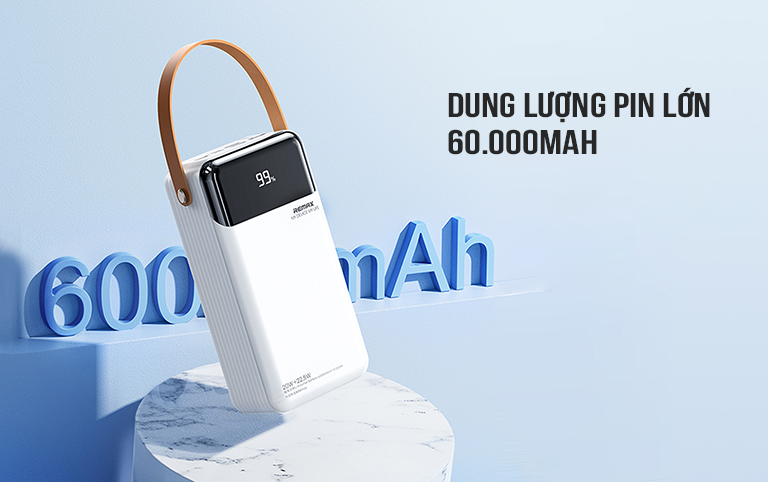 Sạc dự phòng Remax kèm cáp 22.5W 60000mAh RPP-565