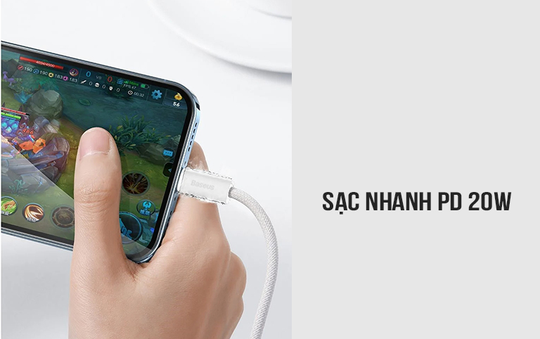 Cáp sạc nhanh Type C to Lightning 20W 2m Baseus CALD000116