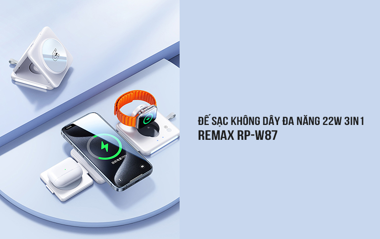 Đế sạc không dây đa năng 22W 3in1 Remax RP-W87