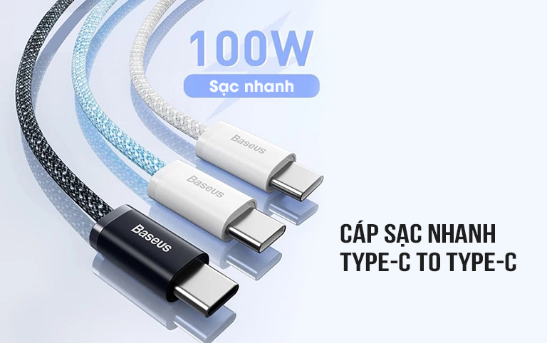 Cáp sạc nhanh TypeC to TypeC 100W 2m Baseus CALD000316